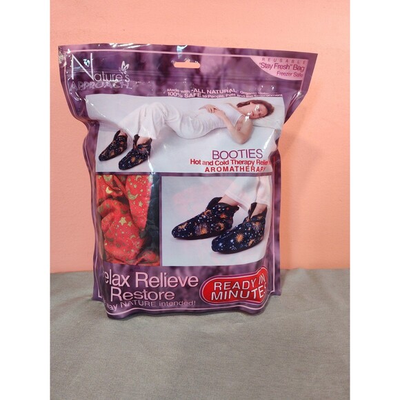Nature's Approach Aromatherapy Hot Cold Foot Therapy Booties Red - Picture 1 of 3